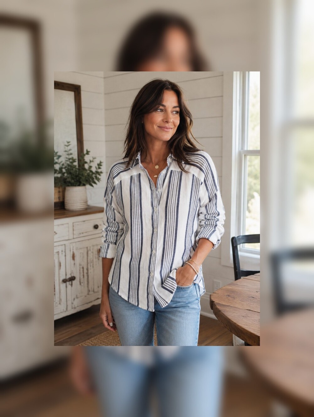 LOVE STITCH 100% COTTON BUTTON DOWN MED